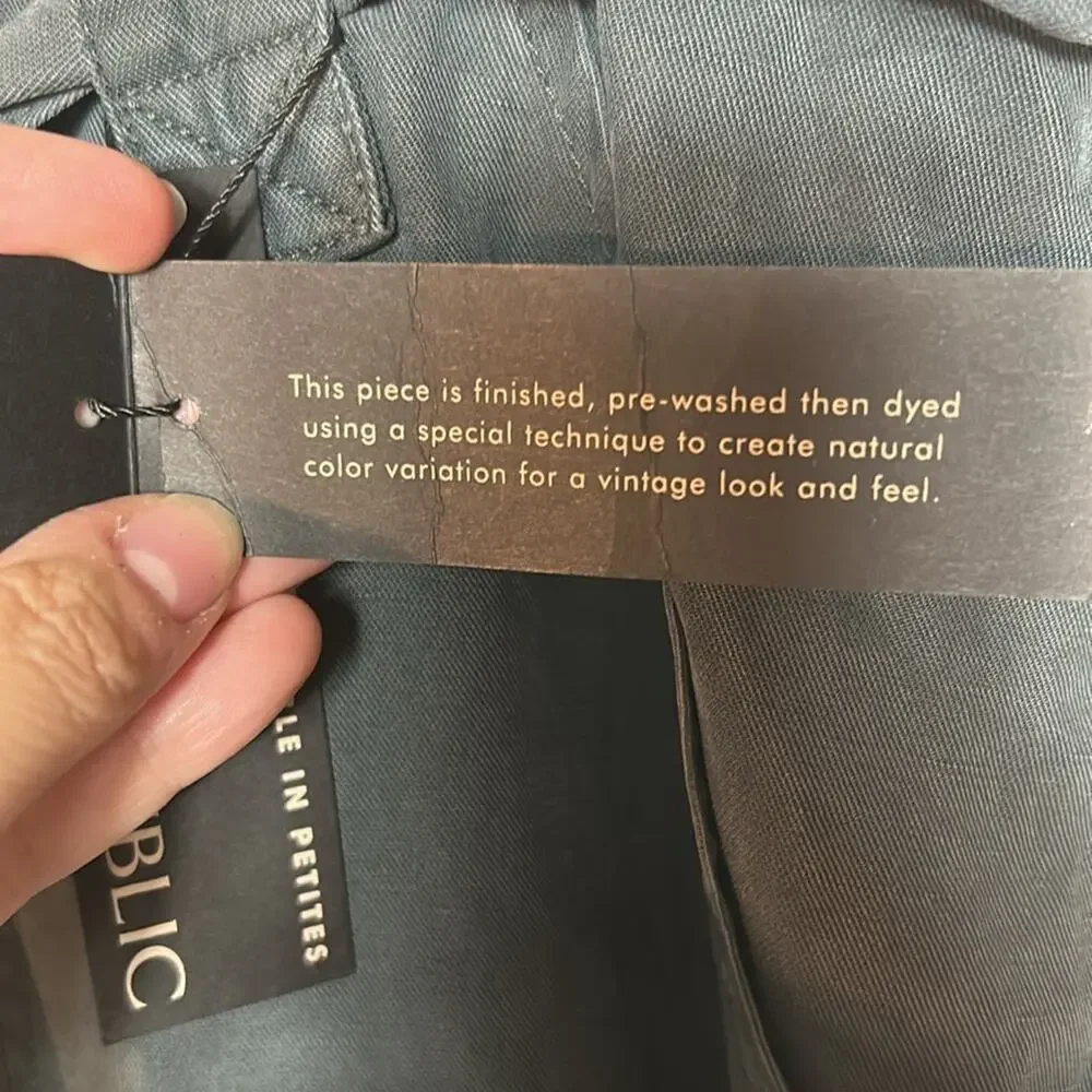 NWT Banana Republic Tencel linen tie front pants in Flight Jacket army green
